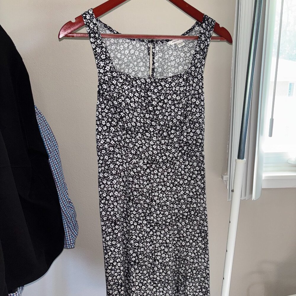 American Eagle Black Floral Printed Dress XS